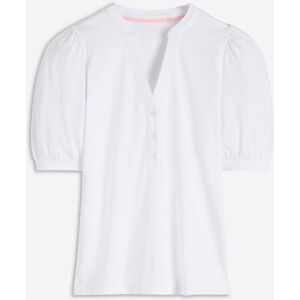 Boden Boden White Short Sleeve Open Neck Henley Top - Publicité Boden Boden White Short Sleeve Open Neck Henley Top - Publicité