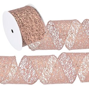 Uxcell 2.5\"X 10yards Ruban Étincelant À Paillettes Fil Maille Polyester (Beige) - Publicité Uxcell 2.5\"X 10yards Ruban Étincelant À Paillettes Fil Maille Polyester (Beige) - Publicité