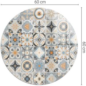 Coloray Plaque En Verre Motifs De Mosaïque Dans Les Carreaux Gris Ronde Semi-Circulaire - Publicité Coloray Plaque En Verre Motifs De Mosaïque Dans Les Carreaux Gris Ronde Semi-Circulaire - Publicité