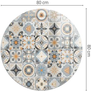 Coloray Plaque En Verre Motifs De Mosaïque Dans Les Carreaux Gris Ronde Semi-Circulaire - Publicité Coloray Plaque En Verre Motifs De Mosaïque Dans Les Carreaux Gris Ronde Semi-Circulaire - Publicité
