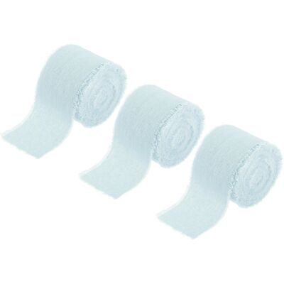 Uxcell Pour 1-1/2 Inch Cotton Ribbon, 3 Rouleaux Total 21 Yard Frange Effilochée Bleue - Publicité Uxcell Pour 1-1/2 Inch Cotton Ribbon, 3 Rouleaux Total 21 Yard Frange Effilochée Bleue - Publicité