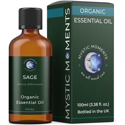 Mystic Moments Sauge Huile Essentielle Organique - 100% Pure - 100ml - Publicité Mystic Moments Sauge Huile Essentielle Organique - 100% Pure - 100ml - Publicité