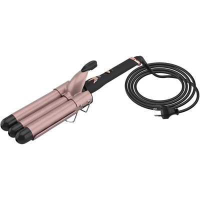 Avizar Fer À Boucler Multifonction 70w Avec 3 Tubes En Céramique Tourmaline Rose - Publicité Avizar Fer À Boucler Multifonction 70w Avec 3 Tubes En Céramique Tourmaline Rose - Publicité