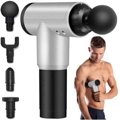 Sans Marque Masseur Vibrant Puissant Avec 4 Têtes, Pistolet Pour Massage Du Dos Et Du Corps - Publicité Sans Marque Masseur Vibrant Puissant Avec 4 Têtes, Pistolet Pour Massage Du Dos Et Du Corps - Publicité