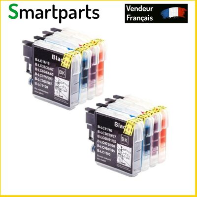 8 Cartouches Compatible Avec Brother Lc-980-985-1100 - Publicité 8 Cartouches Compatible Avec Brother Lc-980-985-1100 - Publicité