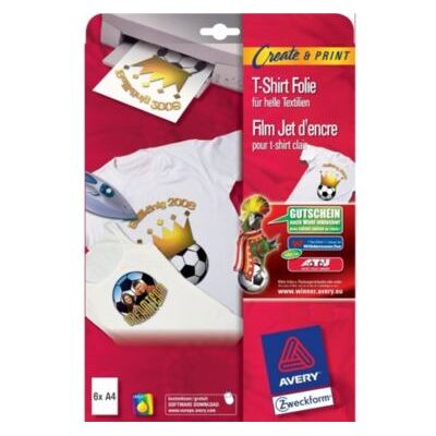 Papier Avery Transfert T-Shirt Tshirt A4 8f ++ Cadeaux - Publicité Papier Avery Transfert T-Shirt Tshirt A4 8f ++ Cadeaux - Publicité