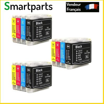12 Cartouches Compatible Avec Brother Lc1000/970 - Publicité 12 Cartouches Compatible Avec Brother Lc1000/970 - Publicité