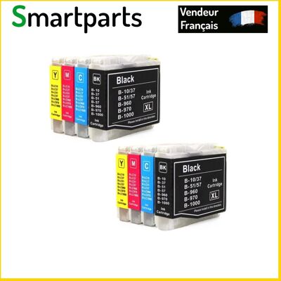 8 Cartouches Compatible Avec Brother Lc1000/970 - Publicité 8 Cartouches Compatible Avec Brother Lc1000/970 - Publicité