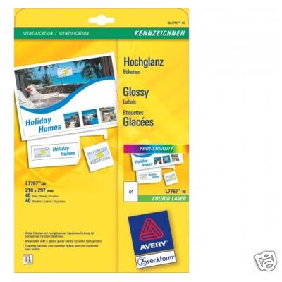 Papier Avery A4 40f Brillant Autocollant Laser - Publicité Papier Avery A4 40f Brillant Autocollant Laser - Publicité