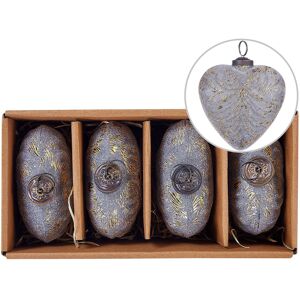 Beliani Boules de Noël en Verre Gris en Forme de Cœur - Décoration de Noël - Publicité Beliani Boules de Noël en Verre Gris en Forme de Cœur - Décoration de Noël - Publicité