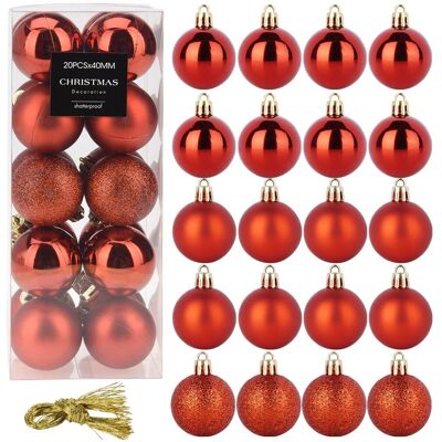 Sans Marque Boules De Noël Incassables Rouges 4 Cm 20 Pièces. Publicité Sans Marque Boules De Noël Incassables Rouges 4 Cm 20 Pièces. Publicité