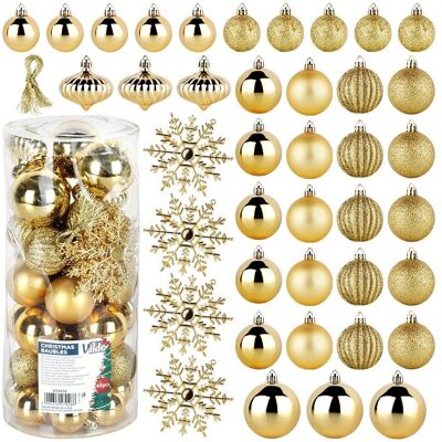 Sans Marque Boules De Noël Incassables En Or 4 / 5 / 6 / 10 Cm 40 Pièces. Publicité Sans Marque Boules De Noël Incassables En Or 4 / 5 / 6 / 10 Cm 40 Pièces. Publicité