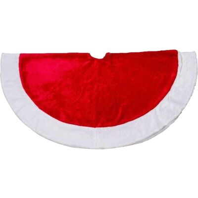 Theme Machine Jupe De Sapin De Noël 100cm Deluxe En Velours Rouge Avec Bord Blanc - Publicité Theme Machine Jupe De Sapin De Noël 100cm Deluxe En Velours Rouge Avec Bord Blanc - Publicité