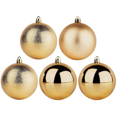 Artemis Lot De 5 Boules De Noël Incassables Dorées Pour Sapin De Noël - Publicité Artemis Lot De 5 Boules De Noël Incassables Dorées Pour Sapin De Noël - Publicité