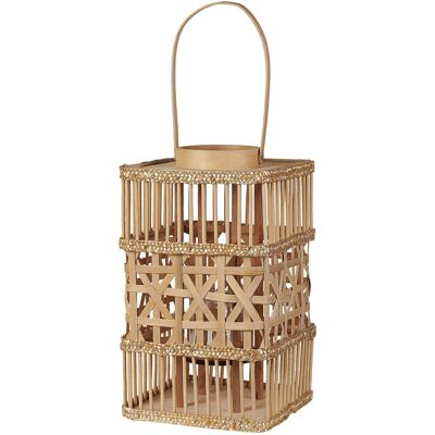 Lanterne en bambou LUMBIS Beliani - Lampe à bougie en bambou 35cm Style bohème Intérieur - Publicité Lanterne en bambou LUMBIS Beliani - Lampe à bougie en bambou 35cm Style bohème Intérieur - Publicité