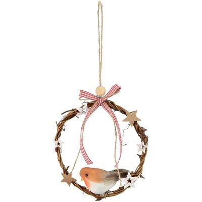 Theme Machine Noël Artificiel Mini Guirlande Suspendu Porte Décoration - 15cm Bois Avec Robin - Publicité Theme Machine Noël Artificiel Mini Guirlande Suspendu Porte Décoration - 15cm Bois Avec Robin - Publicité