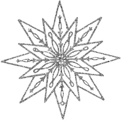 Pms International Décoration Suspendue En Paillettes En Forme D'Étoile De Noël 25cm - Argent - Publicité Pms International Décoration Suspendue En Paillettes En Forme D'Étoile De Noël 25cm - Argent - Publicité