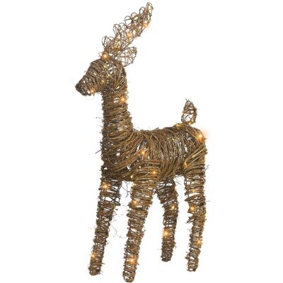 Beliani Décoration De Noël En Forme De Renne Led En Fer Et Rotin 80 Ampoules Naturel - Publicité Beliani Décoration De Noël En Forme De Renne Led En Fer Et Rotin 80 Ampoules Naturel - Publicité