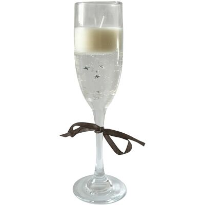 Bougie Gel Verre À Champagne Premier Étoiles Argentées Noël Anniversaire - Publicité Bougie Gel Verre À Champagne Premier Étoiles Argentées Noël Anniversaire - Publicité