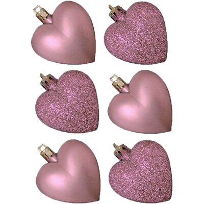 Theme Machine Paquet De 6 Cœurs En Paillettes / Unis Pour Décoration De Noël - Rose - Publicité Theme Machine Paquet De 6 Cœurs En Paillettes / Unis Pour Décoration De Noël - Rose - Publicité