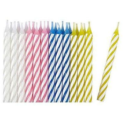 Bougies Rayées Multicolores Lot De 24 Pièces 9900757 Anagram Amscan - Publicité Bougies Rayées Multicolores Lot De 24 Pièces 9900757 Anagram Amscan - Publicité