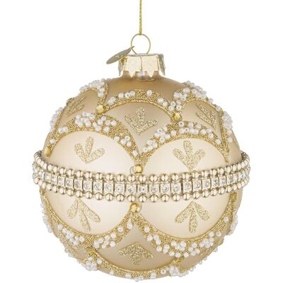 Bizzotto Boule De Noël Bien-Aimée Champagne 10cm Verre - Publicité Bizzotto Boule De Noël Bien-Aimée Champagne 10cm Verre - Publicité