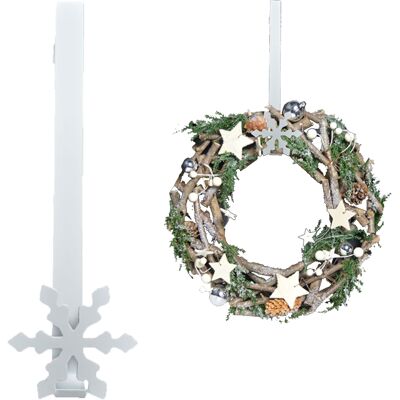 Theme Machine Porte-Couronne En Métal En Forme De Flocon De Neige De 30cm - Blanc - Publicité Theme Machine Porte-Couronne En Métal En Forme De Flocon De Neige De 30cm - Blanc - Publicité