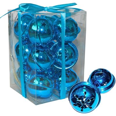 Premier Noël Grelot Boules Décoration Arbre 12 Paquet Flocon De Neige 40mm - Bleu - Publicité Premier Noël Grelot Boules Décoration Arbre 12 Paquet Flocon De Neige 40mm - Bleu - Publicité