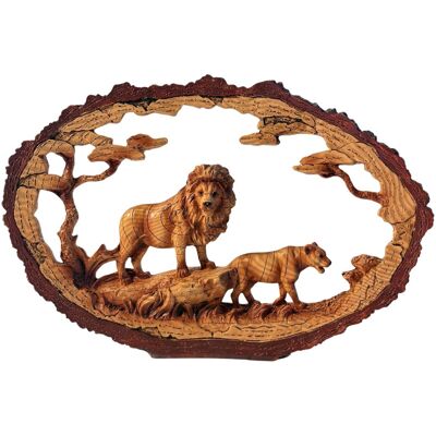 Thorness Ornement Famille De Lions Résine Effet Bois Collectible - Publicité Thorness Ornement Famille De Lions Résine Effet Bois Collectible - Publicité