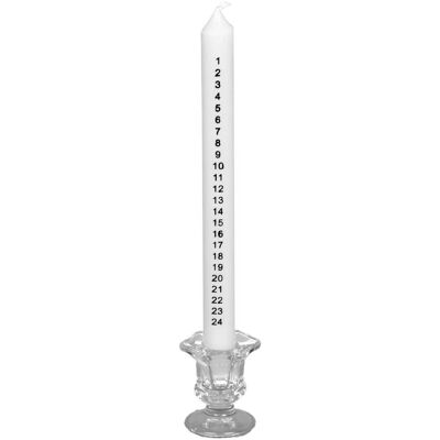 Premier 25cm Compte À Rebours À Noël Advent Bougie En Verre Transparent Support - Blanc - Publicité Premier 25cm Compte À Rebours À Noël Advent Bougie En Verre Transparent Support - Blanc - Publicité