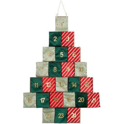Mica Decorations Calendrier De L'Avent - L72 X L1 X H51 Cm - Feutre - Vert, Roug - Publicité Mica Decorations Calendrier De L'Avent - L72 X L1 X H51 Cm - Feutre - Vert, Roug - Publicité