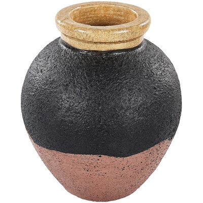 Vase Rétro en Terre Cuite Noire et Rose de Beliani - Vase Décoratif - Publicité Vase Rétro en Terre Cuite Noire et Rose de Beliani - Vase Décoratif - Publicité
