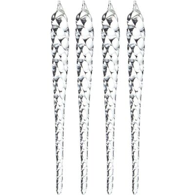 Premier Décoration De Sapin De Noël 4 Pack Glaçons En Verre Transparent Tordus - Publicité Premier Décoration De Sapin De Noël 4 Pack Glaçons En Verre Transparent Tordus - Publicité