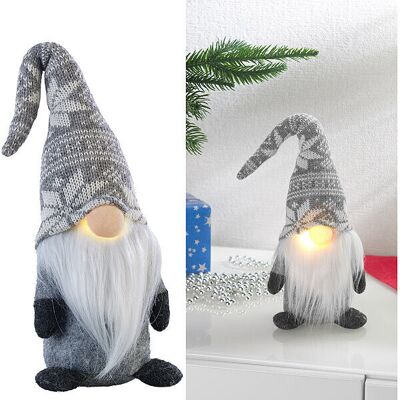 Lutin Décoratif Avec Nez Lumineux - Coloris Gris - Infactory - Publicité Lutin Décoratif Avec Nez Lumineux - Coloris Gris - Infactory - Publicité