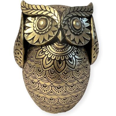 Thorness Handcrafted 13 Cm (H) Golden Owl Figurine - Publicité Thorness Handcrafted 13 Cm (H) Golden Owl Figurine - Publicité