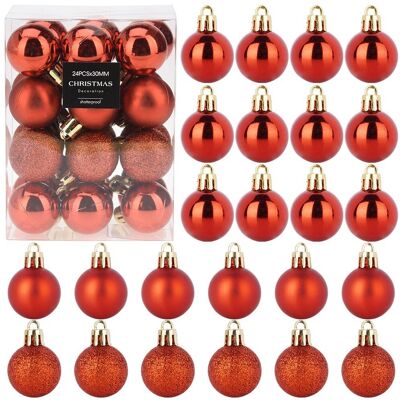 Sans Marque Boules De Noël Incassables Rouges 3 Cm 24 Pièces. Publicité Sans Marque Boules De Noël Incassables Rouges 3 Cm 24 Pièces. Publicité