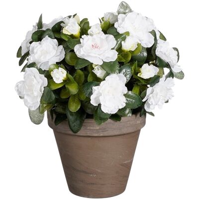 Mica Decorations Plante Artificielle Azalée - H31 X Ø26 Cm - Blanc - Publicité Mica Decorations Plante Artificielle Azalée - H31 X Ø26 Cm - Blanc - Publicité
