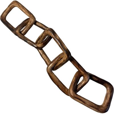 Thorness Rustic Wooden Rectangular 5-Link Chain Ornament For Home Decor - Publicité Thorness Rustic Wooden Rectangular 5-Link Chain Ornament For Home Decor - Publicité