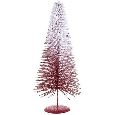 Bizzotto Cône Epinette Rouge Enneigé Décoration Noël 40cm Pvc - Publicité Bizzotto Cône Epinette Rouge Enneigé Décoration Noël 40cm Pvc - Publicité