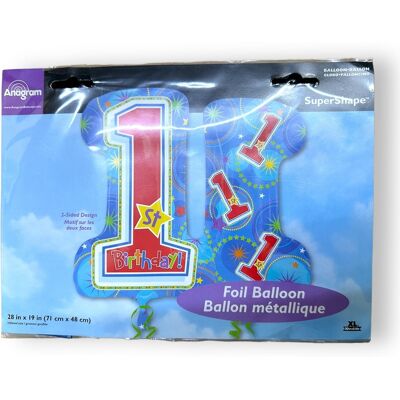 Anagram Ballon En Aluminium Super Forme Pour Le 1er Anniversaire D'Un Garçon, 28 Pouces - Publicité Anagram Ballon En Aluminium Super Forme Pour Le 1er Anniversaire D'Un Garçon, 28 Pouces - Publicité