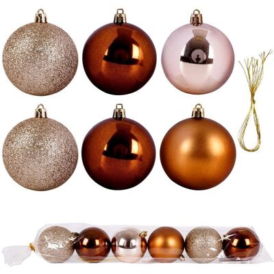 Sans Marque Boules De Noël Incassables En Ambre 7 Cm 6 Pièces. Publicité Sans Marque Boules De Noël Incassables En Ambre 7 Cm 6 Pièces. Publicité