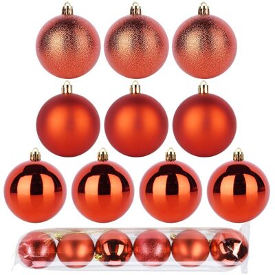 Sans Marque Boules De Noël Incassables Rouges 7 Cm, Lot De 6. Publicité Sans Marque Boules De Noël Incassables Rouges 7 Cm, Lot De 6. Publicité
