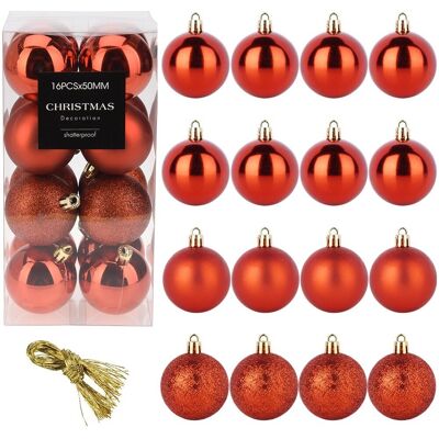 Sans Marque Boules De Noël Incassables Rouges 5 Cm 16 Pièces. Publicité Sans Marque Boules De Noël Incassables Rouges 5 Cm 16 Pièces. Publicité