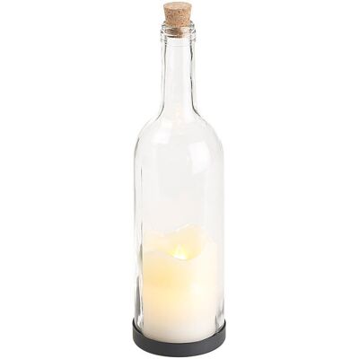 Bouteille De Vin Décorative Avec Bougie Led Vacillante - Classique - Lunartec - Publicité Bouteille De Vin Décorative Avec Bougie Led Vacillante - Classique - Lunartec - Publicité