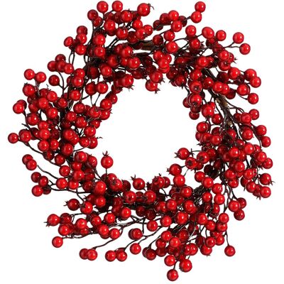 Mica Decorations Couronne De Noël Baies - Ø40 Cm - Mousse - Rouge - Publicité Mica Decorations Couronne De Noël Baies - Ø40 Cm - Mousse - Rouge - Publicité