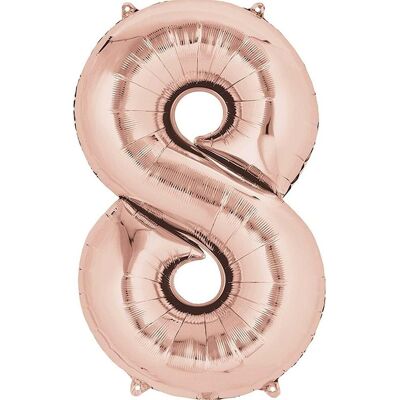 Amscan Ballon Chiffre 8 Anagramme 3621901 53cm L X 83cm H Or Rose Feuille - Publicité Amscan Ballon Chiffre 8 Anagramme 3621901 53cm L X 83cm H Or Rose Feuille - Publicité