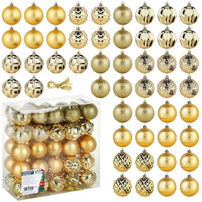 Sans Marque Boules De Noël Incassables En Or 6 Cm 50 Pièces. Publicité Sans Marque Boules De Noël Incassables En Or 6 Cm 50 Pièces. Publicité