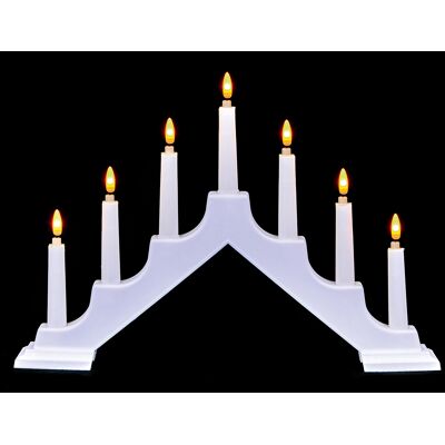 Premier Bougie De Noël À Piles Candlebridge 7 Led Avec Minuteur - Blanc - Publicité Premier Bougie De Noël À Piles Candlebridge 7 Led Avec Minuteur - Blanc - Publicité