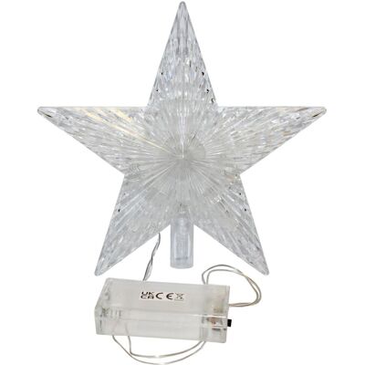 Pms International Étoile De Sapin De Noël 18cm Avec Lumières Led Blanches Chaudes À Piles - Publicité Pms International Étoile De Sapin De Noël 18cm Avec Lumières Led Blanches Chaudes À Piles - Publicité