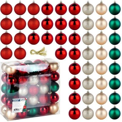 Sans Marque Boules De Noël Incassables Rouge Vert Champagne 6 Cm 50 Pcs. Publicité Sans Marque Boules De Noël Incassables Rouge Vert Champagne 6 Cm 50 Pcs. Publicité